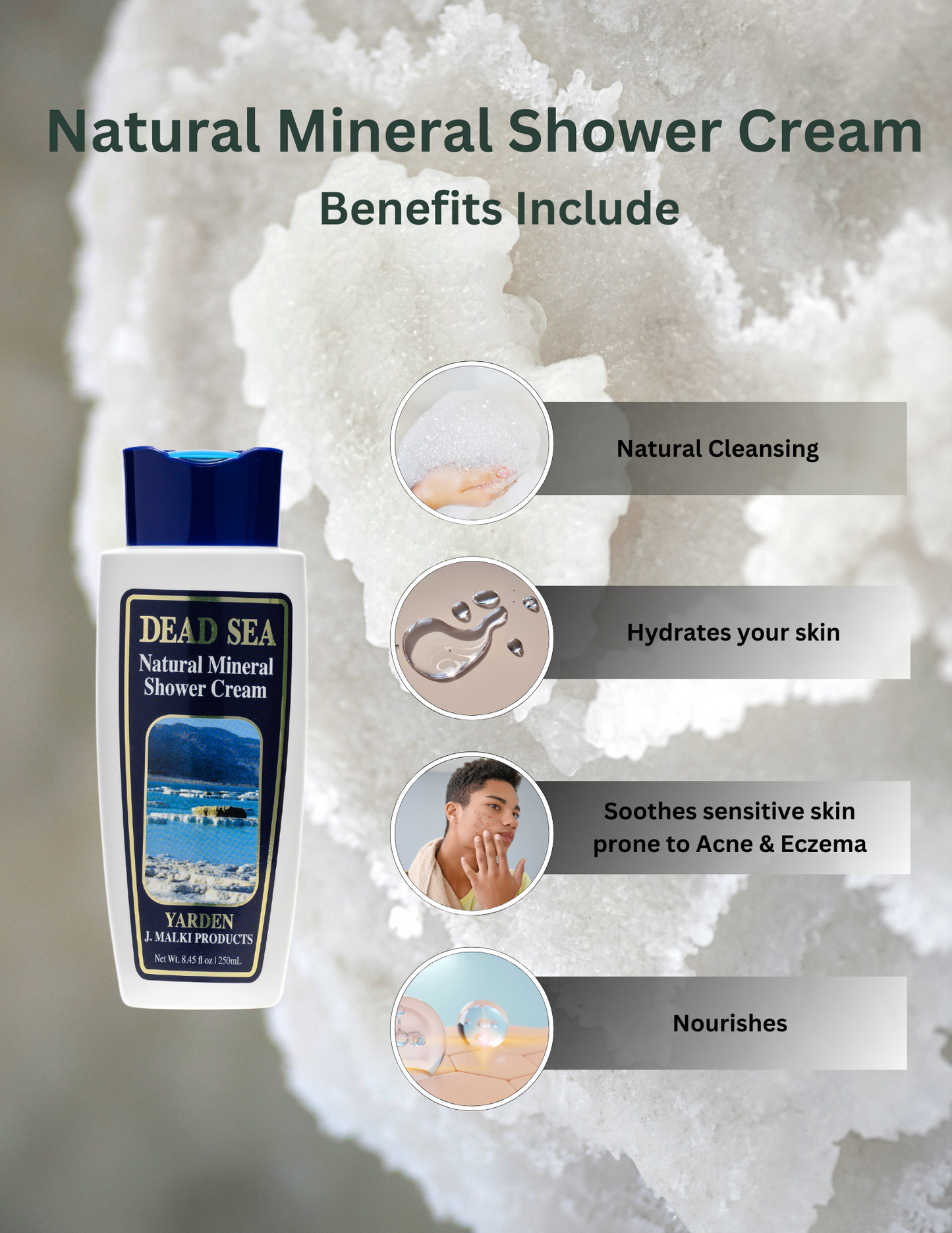 Malki Dead Sea Products Natural Mineral Shower Cream Body Wash